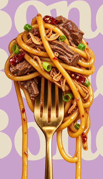 Bono pasta twirled on a fork, from the final campaign