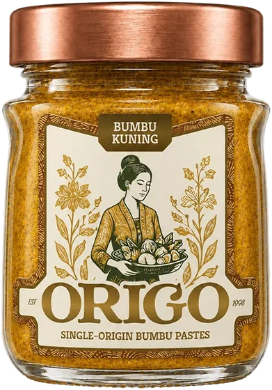 Origo bumbu paste jar packaging design