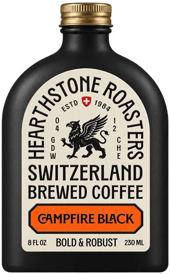Hearthstone cold brew coffee bottle packaging design