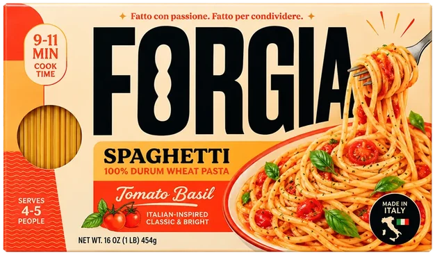 Forgia spaghetti packaging design